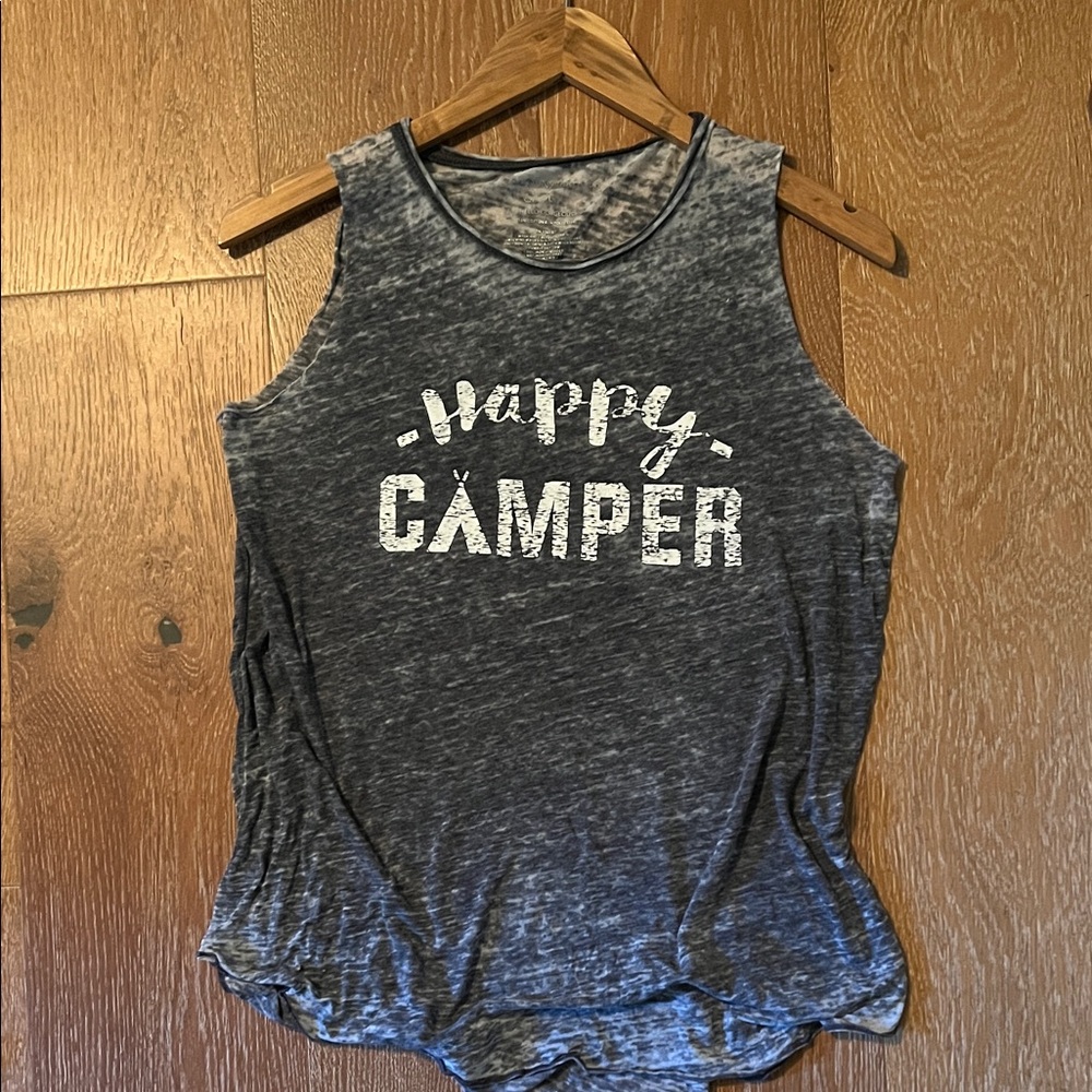 Grayson Threads Women's Distressed Happy Camper Tank Top